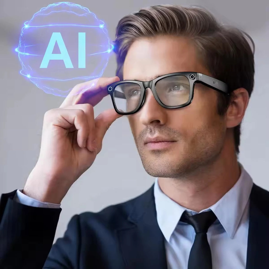 Smart Glasses with Bluetooth Calling, 8MP 8K Camera, Wi‑Fi Transfer, AI Audio Recording