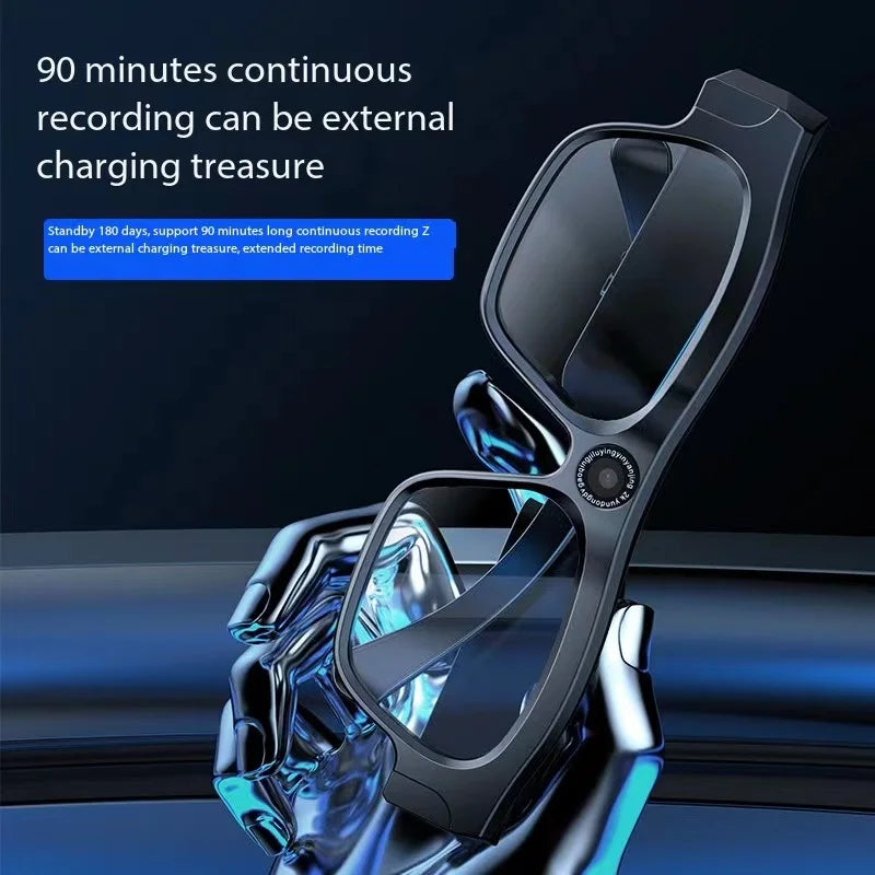 Wearable Fashionable Smart Bluetooth Glasses With 256g Replaceable Myopia Lenses, 4K ultra clear Camera Headphones, Glasses