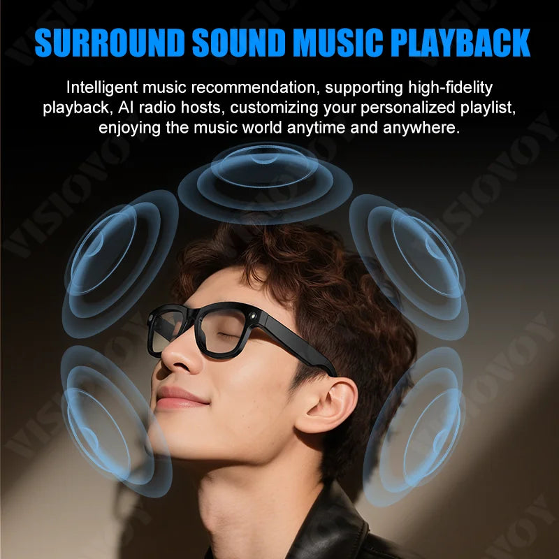 Trending AI Translation Camera Glasses Smart Wearable Headset for Hands-Free Video Recording and Photography Sunglasses