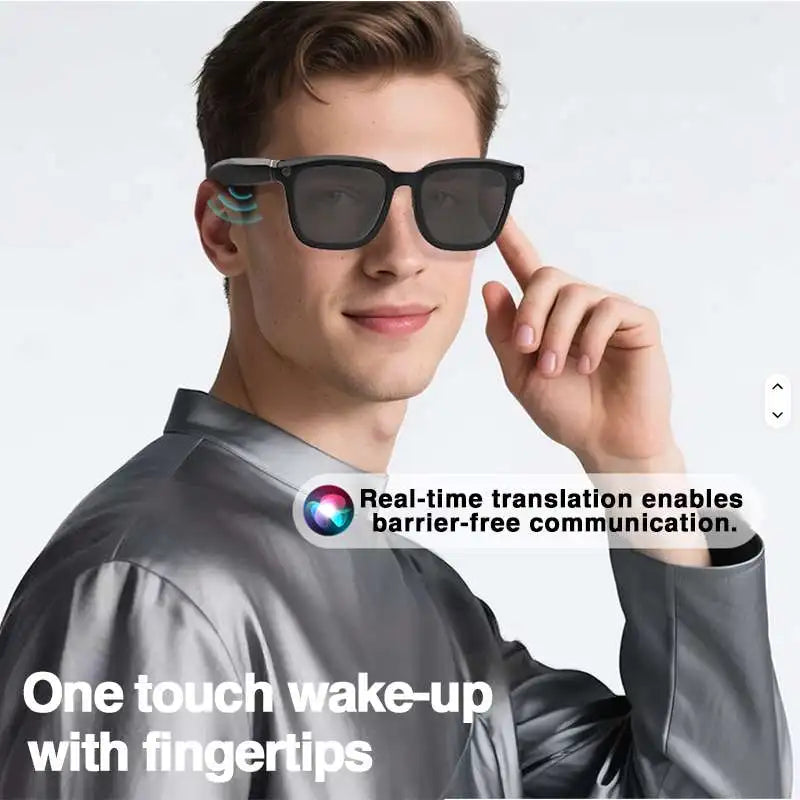 New AI Smart Glasses 8.0MP Wearable Video Recording 1080P Camera Glass Automatic Recognition Translation Voice Call  Sunglasses