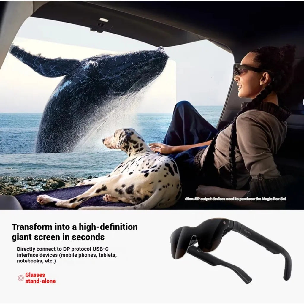 2026 RayNeo Air 3S Pro - Smart AR Glasses HD Movie Viewing 3D 135-inch Screen 1200 Nits High Brightness