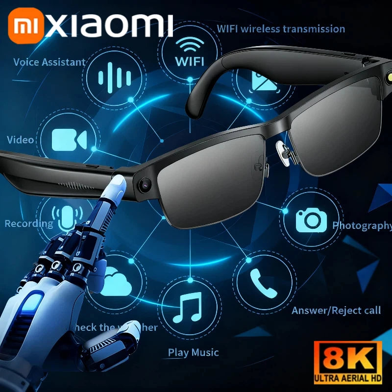 Xiaomi 8K HD AI Smart Glasses Photochromic Chat GPT Camera Bluetooth Call 260Mah Battery Voice Assistant Control Smart Glasses